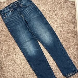 American Eagle Outfitters Men's Dark Blue Athletic Fit Flex Jeans